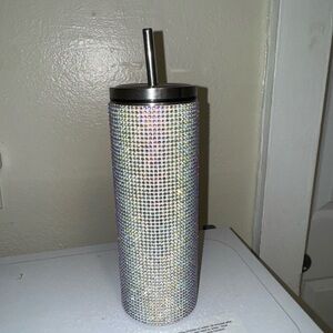 Rhinestone Tumbler with Straw